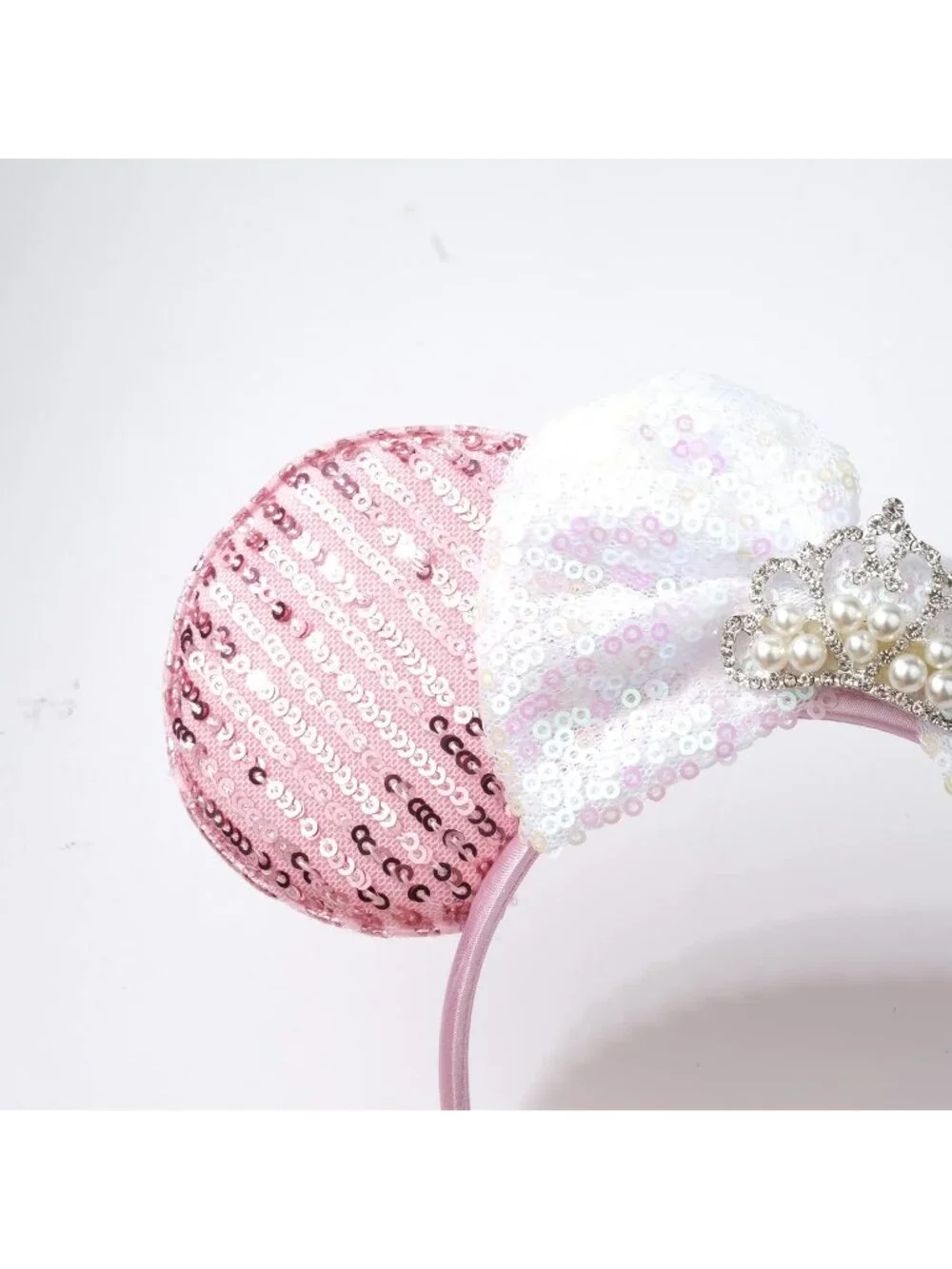 Women Pink Shiny Bow Mickey Mouse Hair Headband For Cosplay